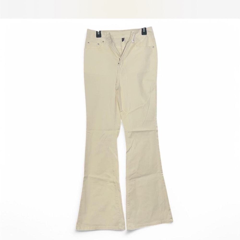 Tan Flare Wide Leg Jeans Full Length